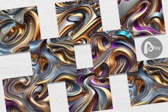 3D Metallic Liquid | Digital Paper Product Image 2