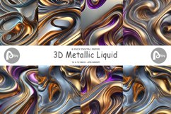 3D Metallic Liquid | Digital Paper Product Image 1