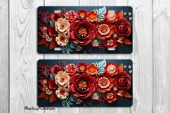 3D Floral License Plate PNG | Mexican Flowers Car Plate Product Image 2