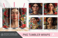 3D Mexican Woman Tumbler wrap Product Image 1