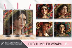 3D Mexican Woman Tumbler wrap Product Image 1