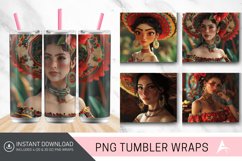 3D Mexican Woman Tumbler wrap Product Image 1