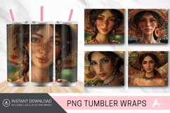 3D Mexican Woman Tumbler wrap Product Image 1