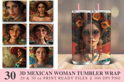 3D Mexican Woman Tumbler wrap Bundle Product Image 1