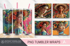 3D Mexican Woman Tumbler wrap Product Image 1