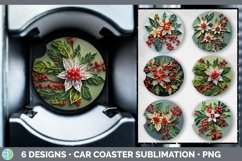 Bundle of six Watercolor Christmas Car Coaster designs.