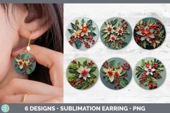 Bundle of six Watercolor Christmas Round Earrings designs.