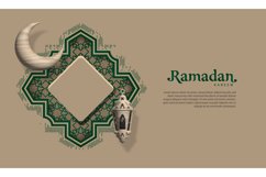 3d modern islamic holiday banner with arabic decoration Product Image 1