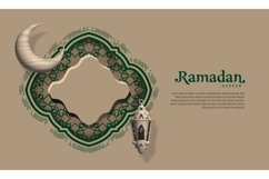 3d modern islamic holiday banner with arabic decoration Product Image 1