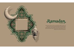 3d modern islamic holiday banner with arabic decoration Product Image 1