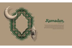 3d modern islamic holiday banner with arabic decoration Product Image 1