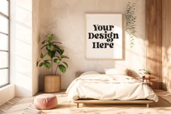 3D Modern Wall Art Frame Mockup, Bedroom Mockup Product Image 1
