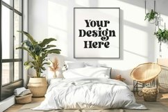 3D Modern Wall Art Frame Mockup, Bedroom Mockup Product Image 1