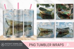 3D Monet Fishing Boat Tumbler wrap Product Image 1
