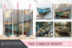 3D Monet Fishing Boat Tumbler wrap Product Image 1