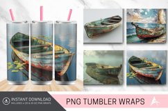 3D Monet Fishing Boat Tumbler wrap Product Image 1