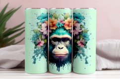 3D Monkey Head Flower Tumbler Sublimation Bundle Product Image 7