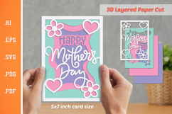 Happy Mothers Day - 3D Layered Paper Cut SVG Product Image 1