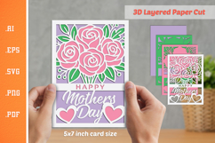 Happy Mothers Day - 3D Layered Paper Cut SVG Product Image 1