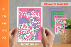 Happy Mothers Day - 3D Layered Paper Cut SVG Product Image 1