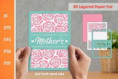 Happy Mothers Day - 3D Layered Paper Cut SVG Product Image 1