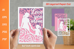 Love You Mom - 3D Layered Paper Cut SVG Product Image 1
