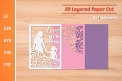 Love You Mom - 3D Layered Paper Cut SVG Product Image 2