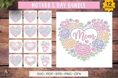 3D Mothers Day Floral card SVG papercut bundle