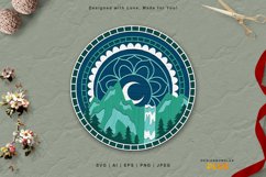 Mandala Mountain Landscape 3D Layered Laser Cutting Design Product Image 1