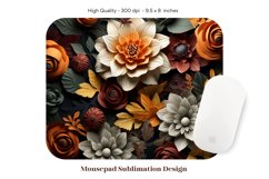 3d Mouse Pad Sublimation  Fall Flower Mousepad Sublimation