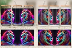3D Neon Lion Glass Can Wraps Product Image 3