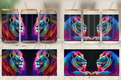 3D Neon Lion Glass Can Wraps Product Image 4