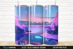 3D Neon Ocean Inspired Beach 20/30oz Skinny Tumbler Product Image 1