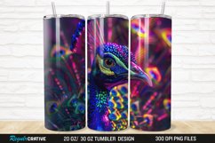 3D Neon Peacock Rainbow 20/30oz Skinny Tumbler Product Image 1
