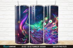 3D Neon Peacock Rainbow 20/30oz Skinny Tumbler Product Image 1