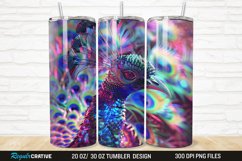3D Neon Peacock Rainbow 20/30oz Skinny Tumbler Product Image 1