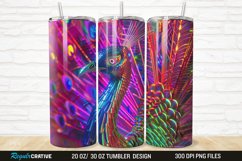3D Neon Peacock Rainbow 20/30oz Skinny Tumbler Product Image 1