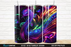 3D Neon Peacock Rainbow 20/30oz Skinny Tumbler Product Image 1