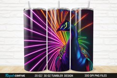 3D Neon Peacock Rainbow 20/30oz Skinny Tumbler Product Image 1