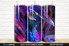 3D Neon Peacock Rainbow 20/30oz Skinny Tumbler Product Image 1