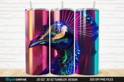 3D Neon Peacock Rainbow 20/30oz Skinny Tumbler Product Image 1