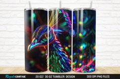 3D Neon Peacock Rainbow 20/30oz Skinny Tumbler Product Image 1