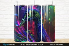 3D Neon Peacock Rainbow 20/30oz Skinny Tumbler Product Image 1