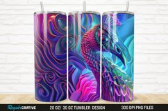 3D Neon Peacock Rainbow 20/30oz Skinny Tumbler Product Image 1