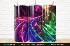 3D Neon Peacock Rainbow 20/30oz Skinny Tumbler Product Image 1