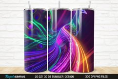 3D Neon Peacock Rainbow 20/30oz Skinny Tumbler Product Image 1