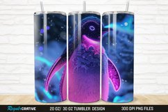3D Neon Penguin Snow Winter 20/30oz Skinny Tumbler Product Image 1