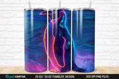 3D Neon Penguin Snow Winter 20/30oz Skinny Tumbler Product Image 1