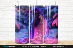 3D Neon Penguin Snow Winter 20/30oz Skinny Tumbler Product Image 1