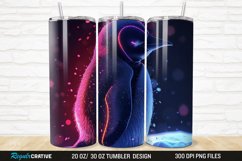 3D Neon Penguin Snow Winter 20/30oz Skinny Tumbler Product Image 1